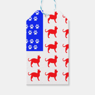 Katze + Paw-Flag Geschenkanhänger