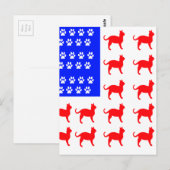 Katze + Paw-Flag Postkarte (Vorne/Hinten)
