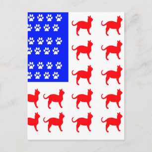 Katze + Paw-Flag Postkarte