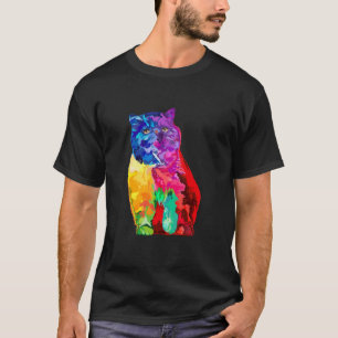 Katze Perserkatze Damen Bunte Perserkatze Herren T-Shirt
