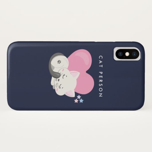 Katze Person Text Niedlich White Kitty Cat Schlafe Case-Mate iPhone Hülle (Rückseite (Horizontal))