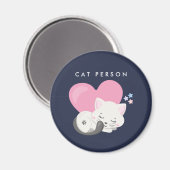 Katze Person Text Niedlich White Kitty Cat Schlafe Magnet (Vorderseite/Rückseite)