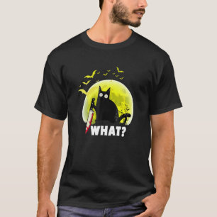 Katze Pew Madafaka Schwarze Katze Mond Halloween V T-Shirt