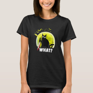 Katze Pew Madafaka Schwarze Katze Mond Halloween V T-Shirt