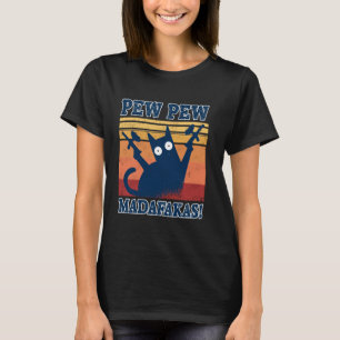 Katze Pew Pew Madafakas Verrückte Katze Paintball T-Shirt