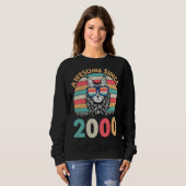 Katze Phantastisch seit 2000 glücklich Geburtstag Sweatshirt (Vorne ganz)