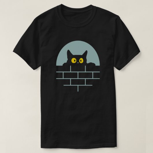 Katze pinkelt nachts über eine Wand T-Shirt (Design vorne)