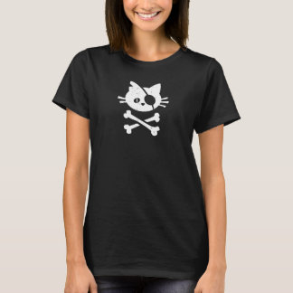 Katze Pirat Faul Halloween, Kätzchen Totenkopf und T-Shirt