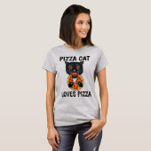 KATZE, PIZZA, Funny T - Shirt (Vorne ganz)