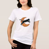 Katze Pizza Mond Silhouette Design Tri-Blend Shirt (Vorderseite)
