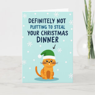 Katze plant Weihnachtsessen-Diebstahl Karte