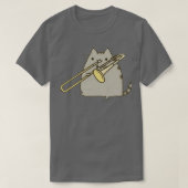 Katze Playing Trombone Saxophon  T-Shirt (Design vorne)