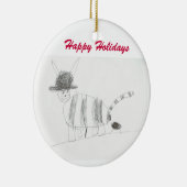 Katze Poo Verzierung Keramikornament (Rechts)