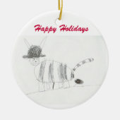 Katze Poo Verzierung Keramikornament (Vorne)