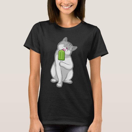 Katze Popsikel T-Shirt (Vorderseite)