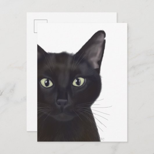 Katze, Portrait von Gus Postkarte (Vorne/Hinten)