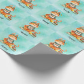 Katze Posing Yoga Geschenkpapier (Ecke)