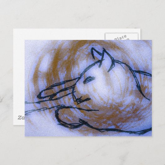 Katze Postkarte (Vorne/Hinten)