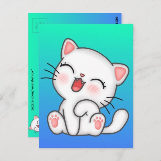 Katze Postkarte (Vorne/Hinten)