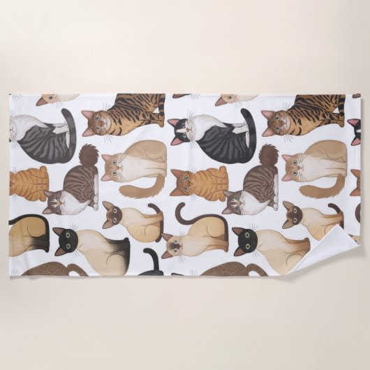 Katze Print Beach Handtuch (Vorderseite)