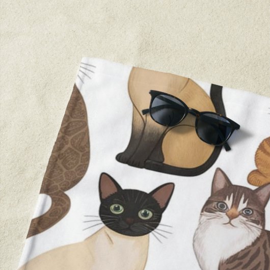 Katze Print Beach Handtuch (Beispiel)