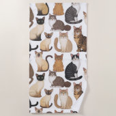 Katze Print Beach Handtuch (Vorderseite)