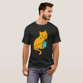 Katze Programmierer Gamer isst PC-Gaming-Maus T-Shirt (Vorne ganz)