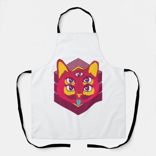 Katze psychedelisch schürze (Vorderseite)