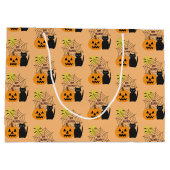 Katze & Pumpkin Halloween Große Geschenktasche Große Geschenktüte (Rückseite)