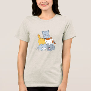 Katze Pyramid - Gruppe der Katzen Tri-Blend Shirt