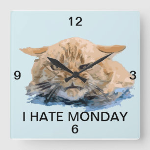 Katze Quadratische Wanduhr