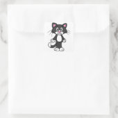 Katze Quadratischer Aufkleber (Tasche)