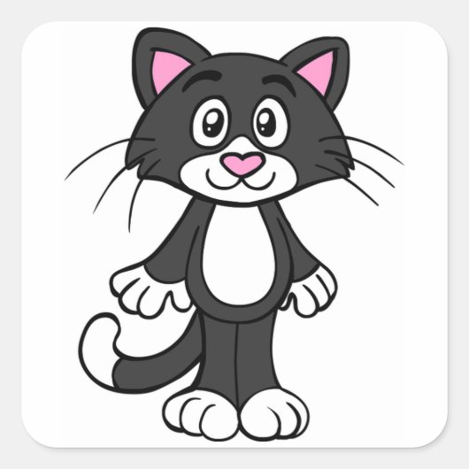 Katze Quadratischer Aufkleber (Vorderseite)