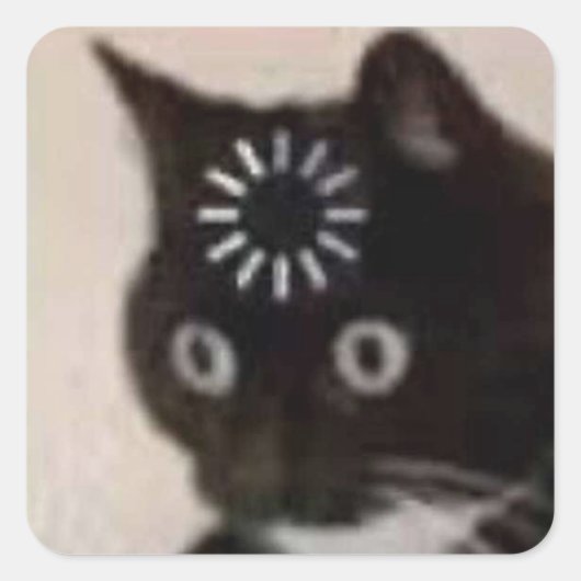 Katze Quadratischer Aufkleber (Vorderseite)