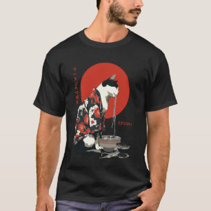 Katze Ramen Ästhetik Japanische Ukiyo-e Kunst Retr T-Shirt