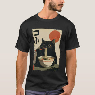 Katze Ramen Ästhetik Japanische Ukiyo-e Kunstwerke T-Shirt