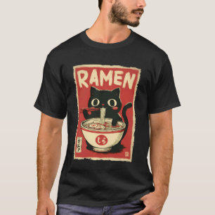 Katze Ramen Ästhetik Japanische Ukiyo-e Kunstwerke T-Shirt