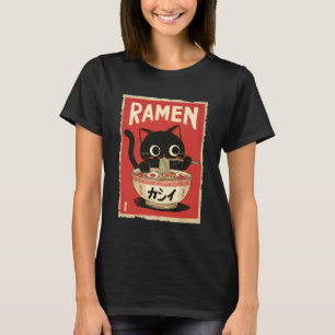 Katze Ramen Ästhetik Japanische Ukiyo-e Kunstwerke T-Shirt