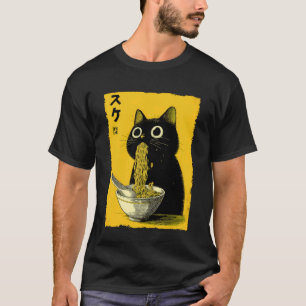 Katze Ramen Ästhetik Japanische Ukiyo-e Kunstwerke T-Shirt