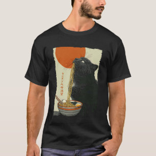Katze Ramen Ästhetik Japanische Ukiyo-e Kunstwerke T-Shirt