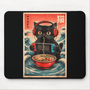 Katze Ramen Japanisch Lustig Grafik Kawaii Katze A Mousepad
