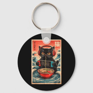 Katze Ramen Japanisch Lustig Grafik Kawaii Katze A Schlüsselanhänger
