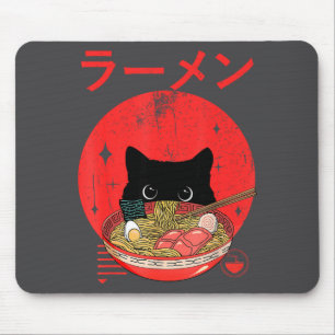 Katze Ramen Japanische Lustige Grafische T-Shirts  Mousepad