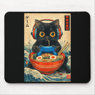 Katze Ramen Japanische Lustige Grafische T-Shirts Mousepad