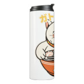 Katze Ramen Kawaii Design Thermosbecher (Nach links gedreht)