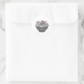 Katze Ramen Kawaii Runder Aufkleber (Tasche)