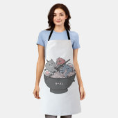 Katze Ramen Kawaii Schürze (Getragen)