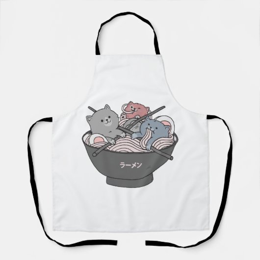 Katze Ramen Kawaii Schürze (Vorderseite)