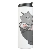 Katze Ramen Kawaii Thermosbecher (Nach links gedreht)