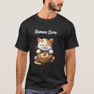 Katze & Ramen Liebe Nudeln Japan Geschenke T-Shirt